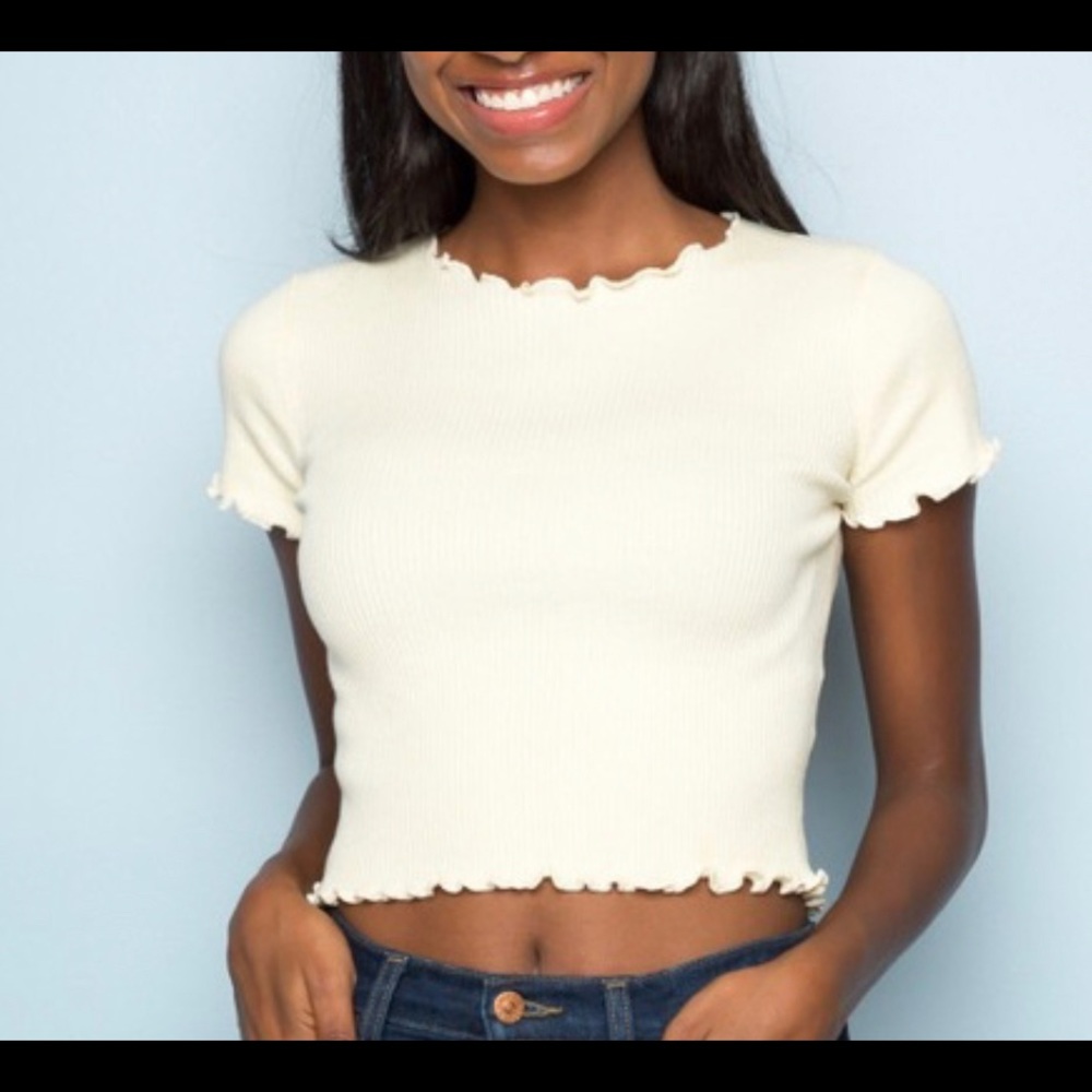 Brandy Melville ruffled crop top